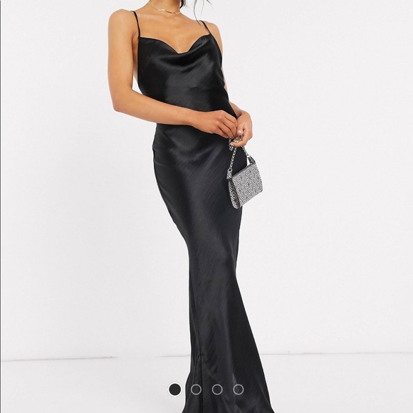ASOS Dresses & Skirts - ASOS satin maxi dress in black (6)